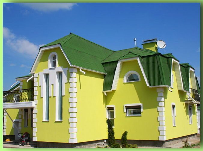 Зеленый Фасад Дома Фото Частных Домов